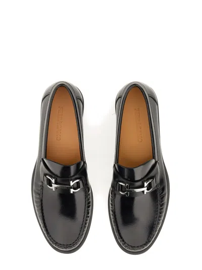 Ferragamo Men Moccasin Gancini In Black