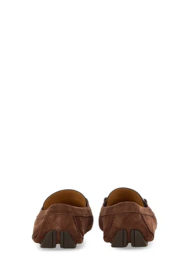 Ferragamo Parigi Suede Loafers In Brown