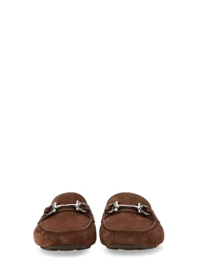 Ferragamo Parigi Suede Loafers In Brown