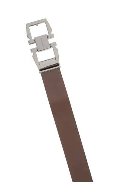 Shop Ferragamo Reversible Gancini Buckle Belt Men In Brown