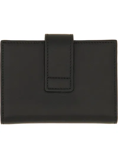 Ferragamo "fold-over Embrace" Card Holder In Black