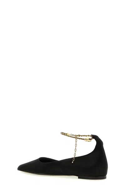 Ferragamo Dada Flache Schuhe Mit Spitzer Kappe Aus Satin In Black