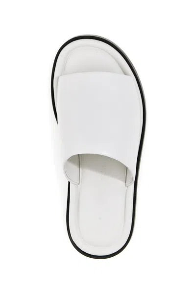 Ferragamo Open-toe Slip-on Slides In White