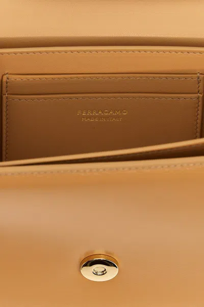 Ferragamo Small Fiamma Crossbody Bag In Cream
