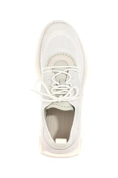 Ferragamo Nima Leather-trimmed Mesh Sneakers In White