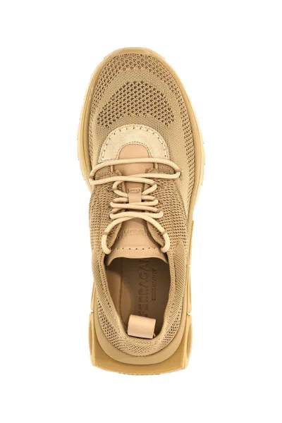 Ferragamo Gancini-plaque Low-top Sneakers In Cream