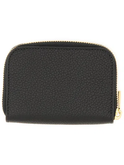 Ferragamo Mini Gancini Hook Credit Card Holder In Black