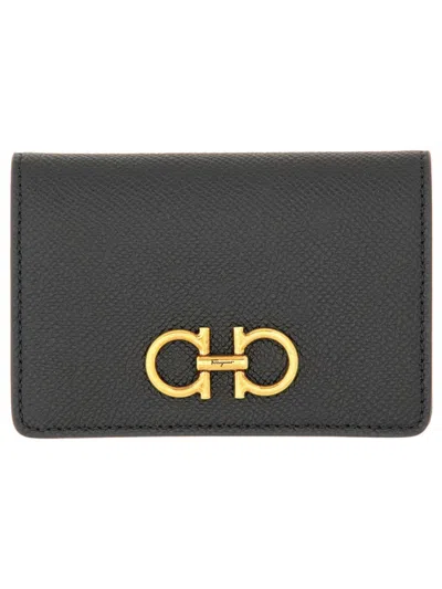 Ferragamo Women Gancini Credit Card Holder In Black