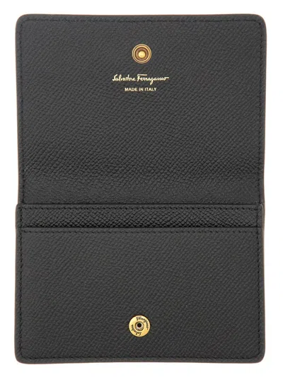Ferragamo Women Gancini Credit Card Holder In Black