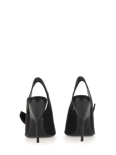 Ferragamo Asymmetrical Bow Sandal In Black