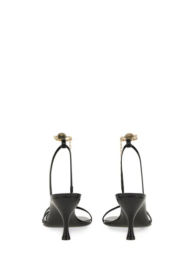 Ferragamo Denise 70 Patent Leather Sandals In Black