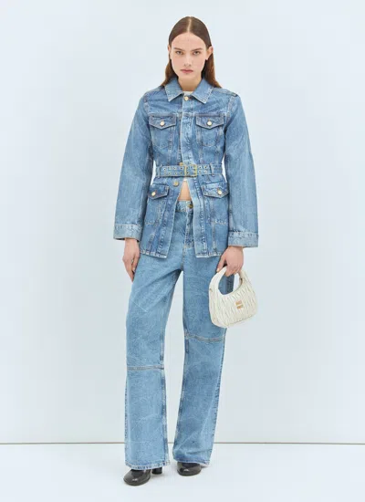 Ganni Foil Izey Jeans In Blue