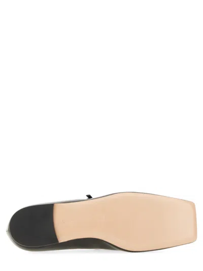 Gianvito Rossi Elegant Calf Leather Ballerina Flats With Chic Strap Detail In Black