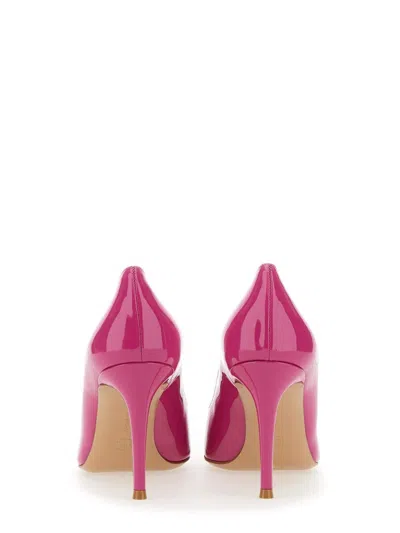 Gianvito Rossi Glossy Leather Pointed Toe Stiletto Heel Pumps In Pink
