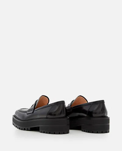 Gianvito Rossi Harris Penny Leather Loafer In Black