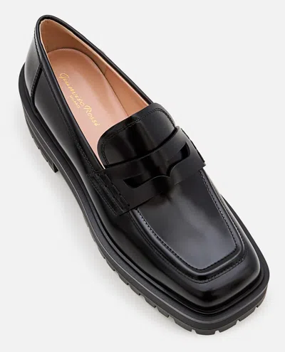 Gianvito Rossi Harris Penny Leather Loafer In Black