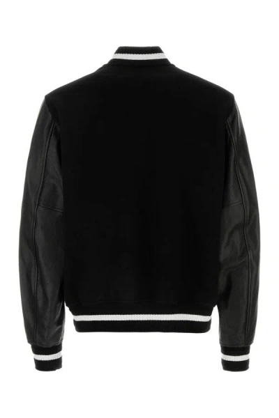 Givenchy Black Jacket With 4g Motif On Front In Wool And Tech Fabric Blend Man In Black