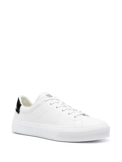 Givenchy Men Leather Sneakers With 4g Metal Logo In Multicolor