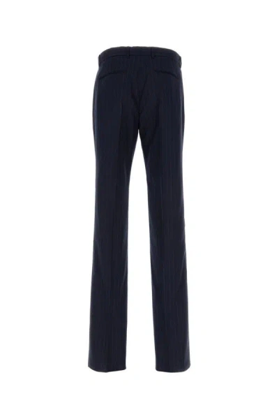 Givenchy Mens Satin-panel Flared Wool-blend Trousers Navy In Multicolor
