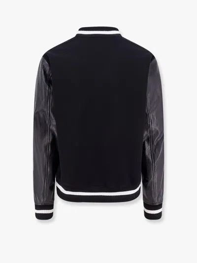 Givenchy Black Jacket With 4g Motif On Front In Wool And Tech Fabric Blend Man In Black