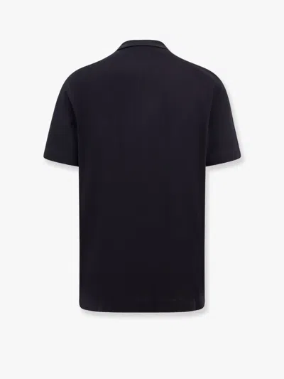 Givenchy Men Black Polo Shirt With Logo Embroidery On The Front In Cotton Man In Black