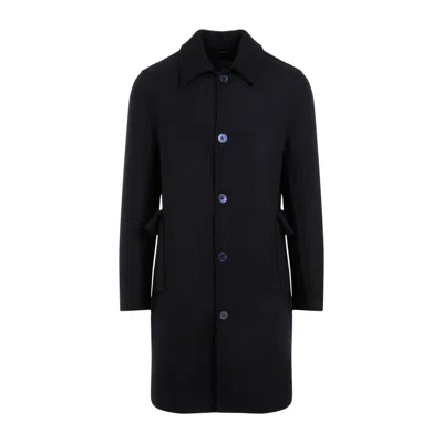 Givenchy Tailored Wool Blend Coat In Blue