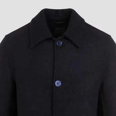 Givenchy Tailored Wool Blend Coat In Blue