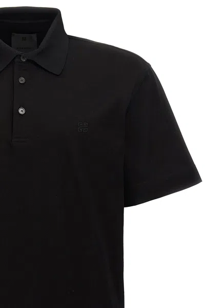 Givenchy Polo With Monogram Embroidery In Black