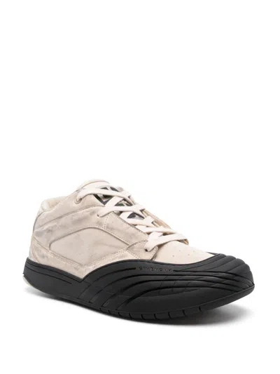 Givenchy Fabric And Leather Sneakers With Intentional Dirties In Multicolor