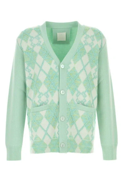 Givenchy Cardigan Wool Blend Argyle Pattern In Multicolor