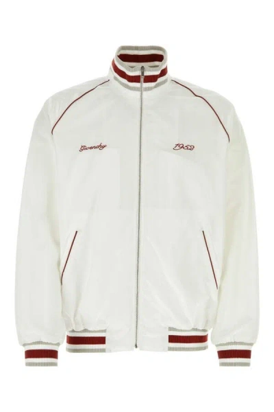 Givenchy Men White Nylon Bomber Jacket In White