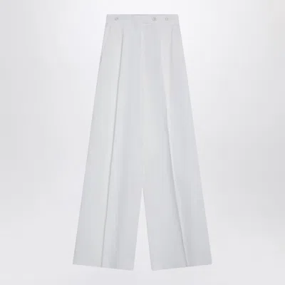Givenchy White Pleated Cotton Trousers In White