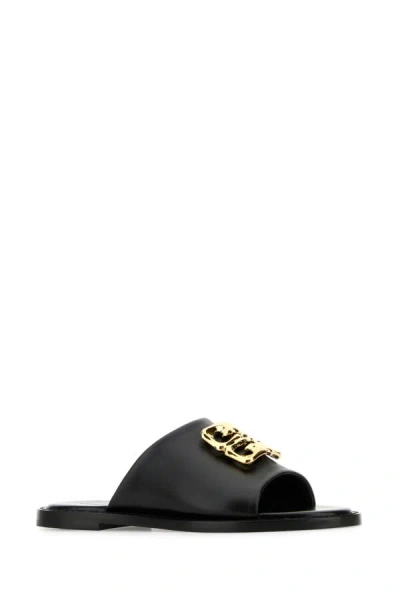 Givenchy 4g Liquid Black Flat Mules In Black