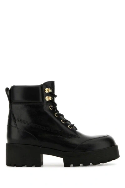 Givenchy Trekker Leather Combat Boots In Black