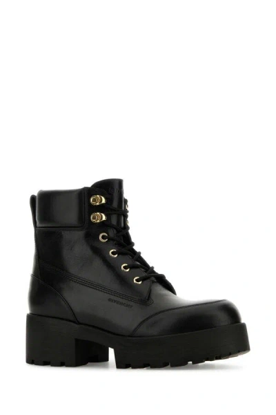 Givenchy Trekker Leather Combat Boots In Black