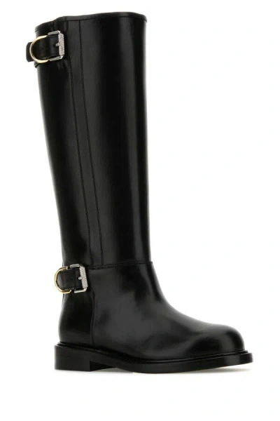 Givenchy Voyou Leather Buckle Tall Moto Boots In Black
