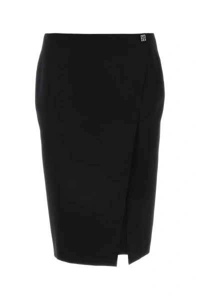 Givenchy Wool Skirt With 4g Detail Skirts Black In Black