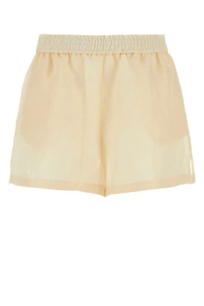 Givenchy Cream Silk Blend Shorts In Yellow