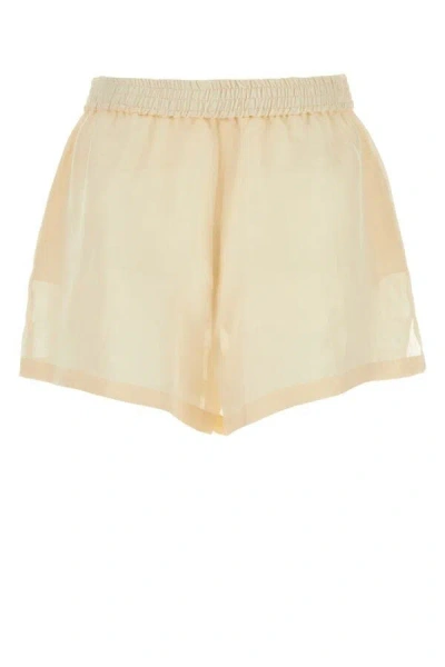 Givenchy Cream Silk Blend Shorts In Yellow