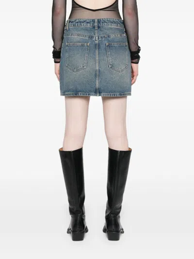 Givenchy Mini Skirt In Denim With Chain Details In Multicolor