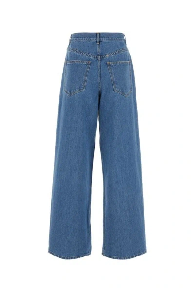 Givenchy High Waist Wide-leg Denim Trousers With Front Pleats In Blue