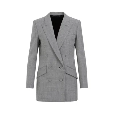 Givenchy Black And White Double Breast Wool Jacket In Black