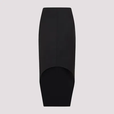Givenchy Asymmetric Skirt In Wool And Mohair In Black
