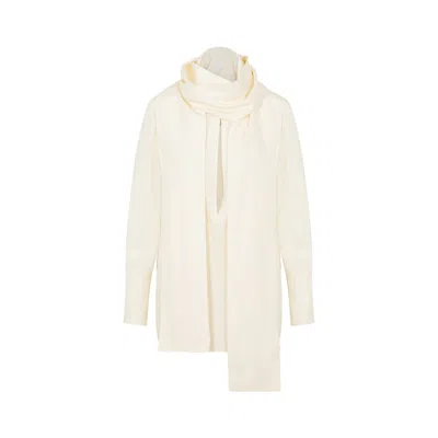 Givenchy Long-sleeved Silk Blouse In White