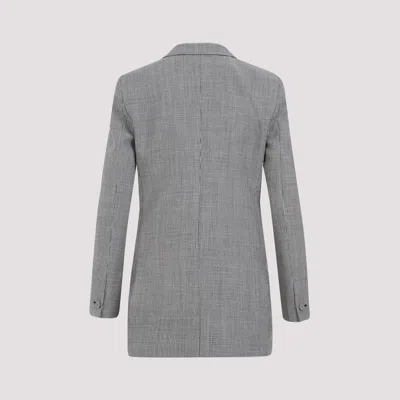 Givenchy Black And White Double Breast Wool Jacket In Black