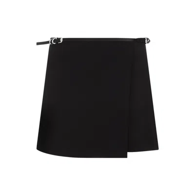Givenchy Black Acetate Mini Wrap Voyou Skirt In Black