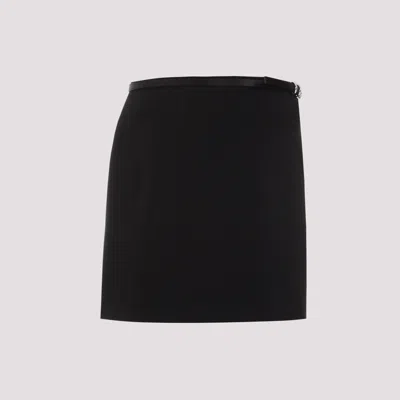 Givenchy Black Acetate Mini Wrap Voyou Skirt In Black