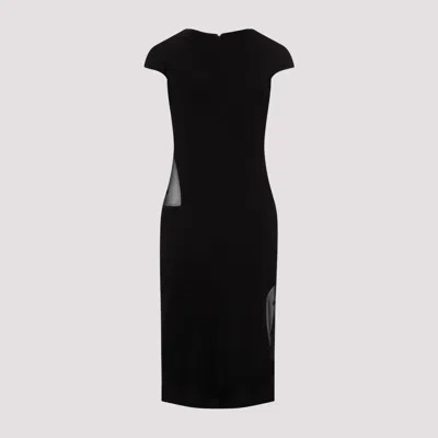 Givenchy Womens Black Semi-sheer Cut-out Woven Midi Dress In Black