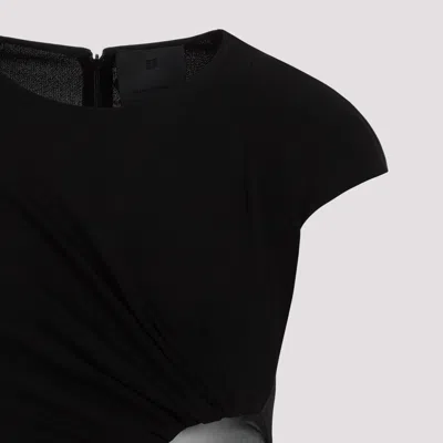Givenchy Womens Black Semi-sheer Cut-out Woven Midi Dress In Black