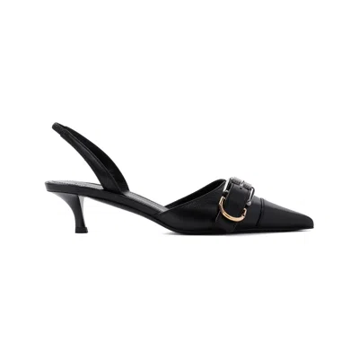 Givenchy Voyou Buckled Textured-leather Slingback Pumps In Black